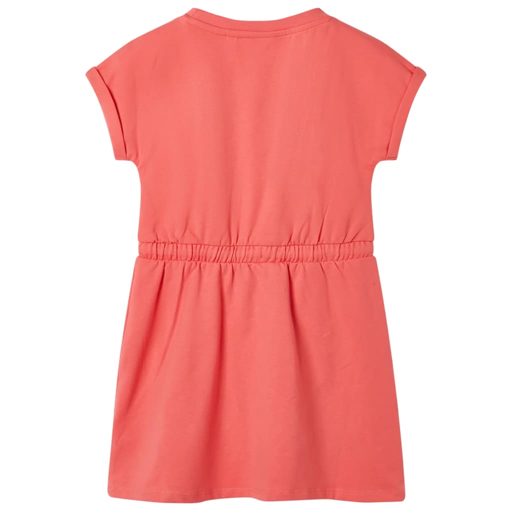 Kids' Dress with Drawstring Coral 128