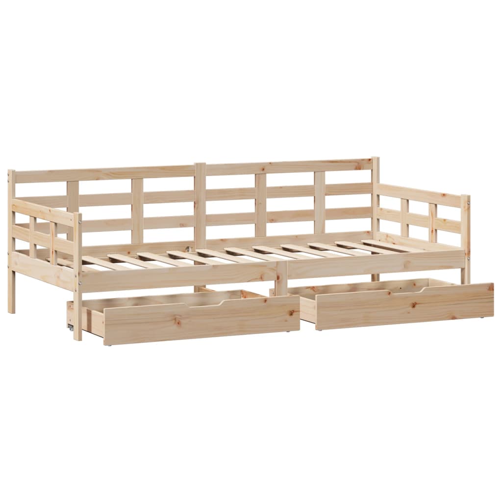 vidaXL Daybed with Drawers without Mattress 80x200 cm Solid Wood