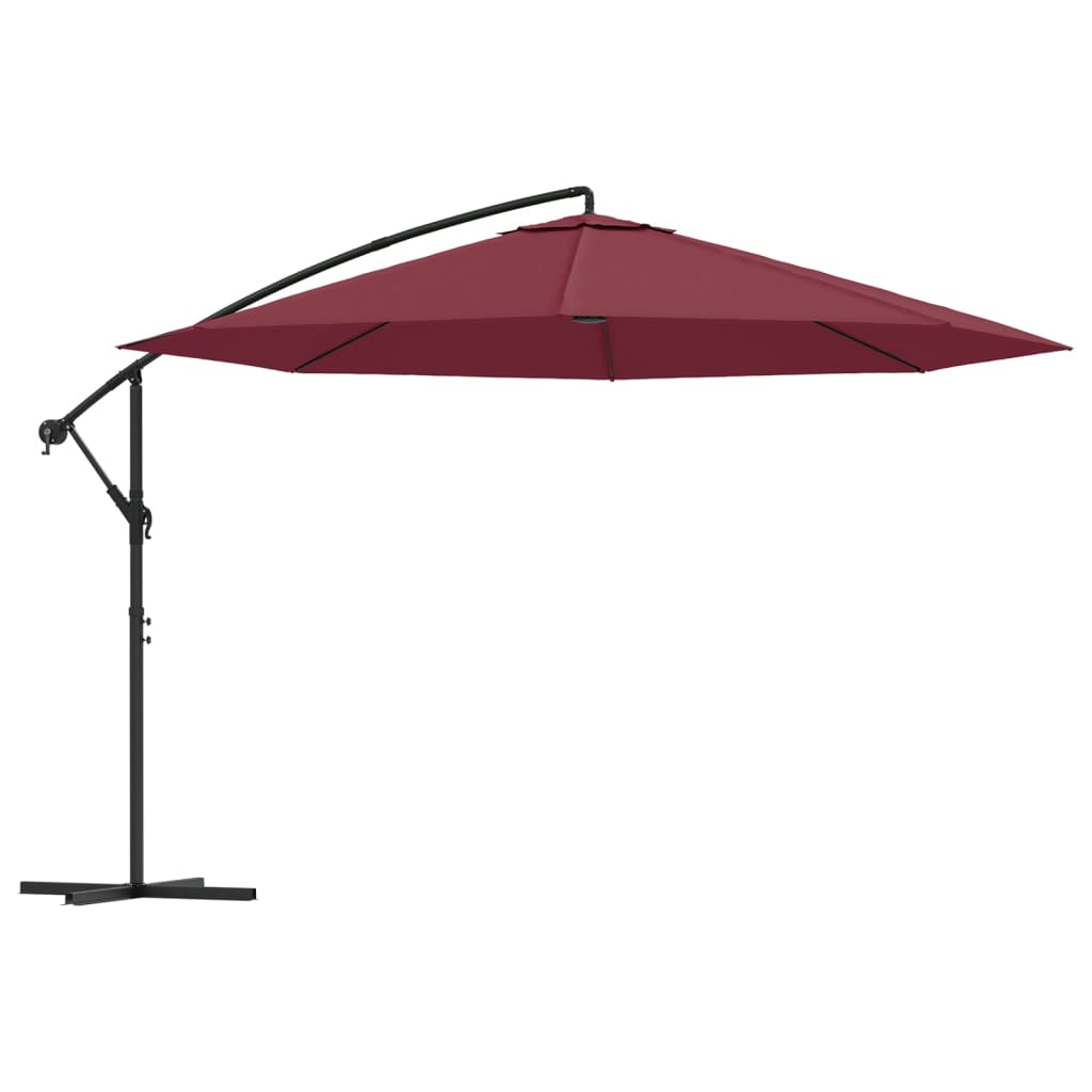 vidaXL Cantilever Garden Parasol with Aluminium Pole 350 cm Bordeaux Red