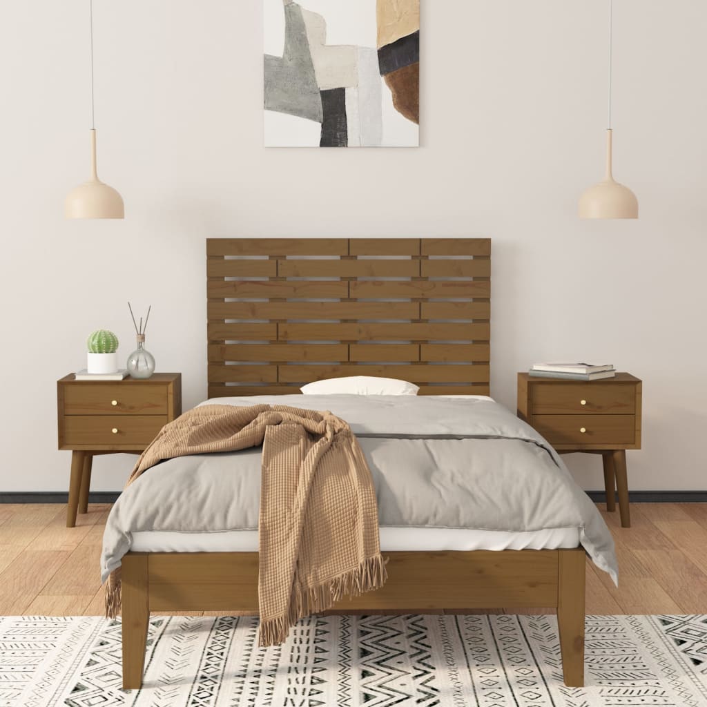 vidaXL Wall Headboard Honey Brown 106x3x63 cm Solid Wood Pine