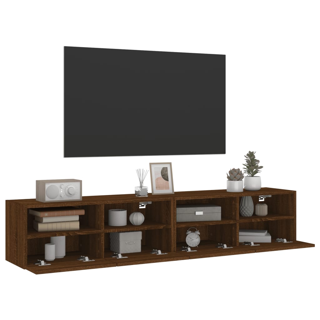 vidaXL TV Wall Cabinets 2 pcs Brown Oak 80x30x30 cm Engineered Wood