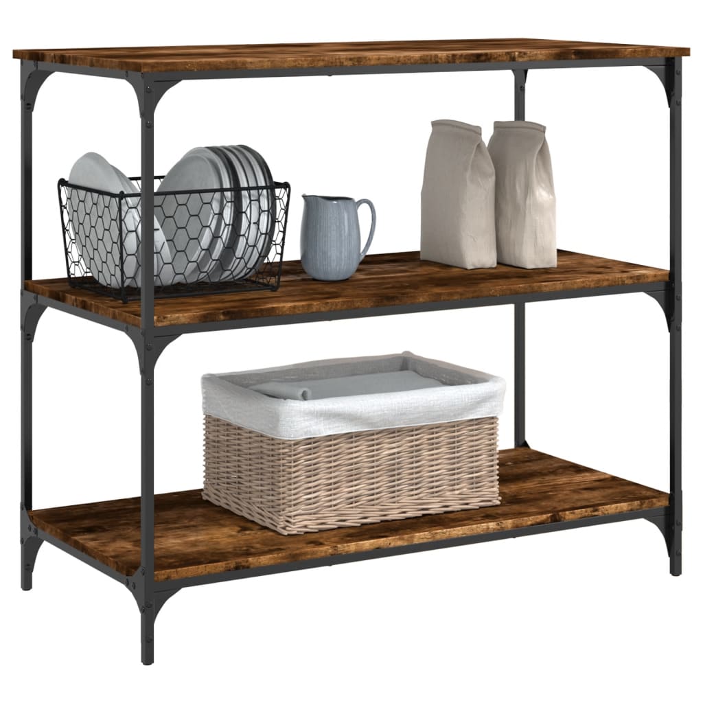 vidaXL Kitchen Trolley Smoked Oak 102x50x95 cm Engineered Wood