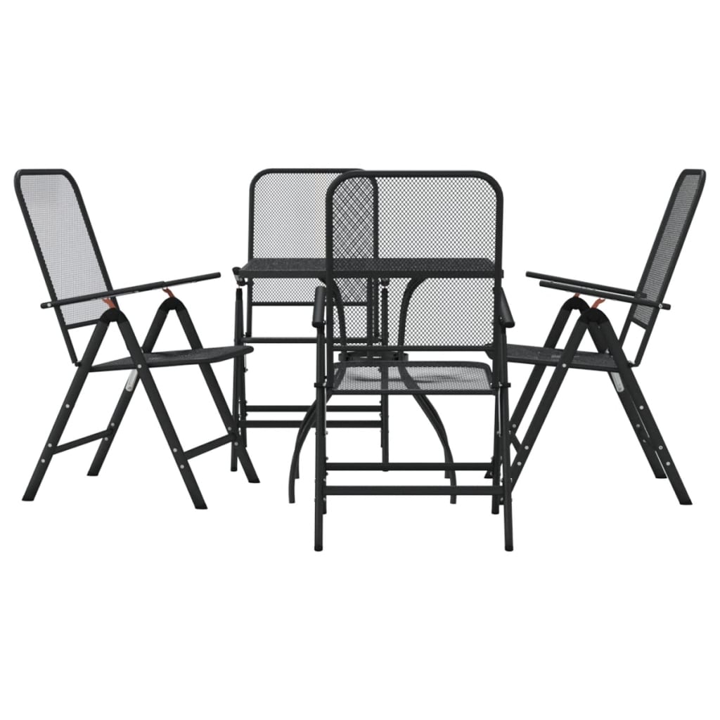 vidaXL 5 Piece Garden Dining Set Anthracite Metal Mesh