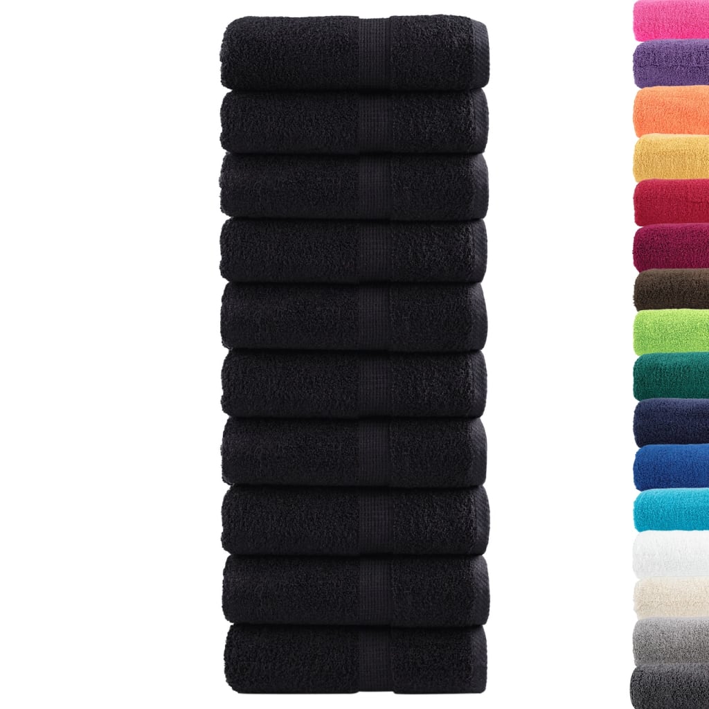 vidaXL Premium Soap Towels SOLUND 10 pcs Black 30x30 cm 600 gsm