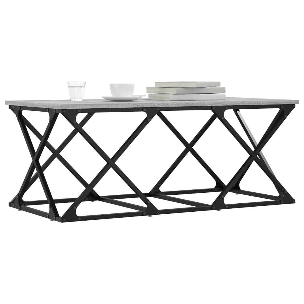 vidaXL Coffee Table Grey Sonoma 100x49x40 cm Engineered Wood