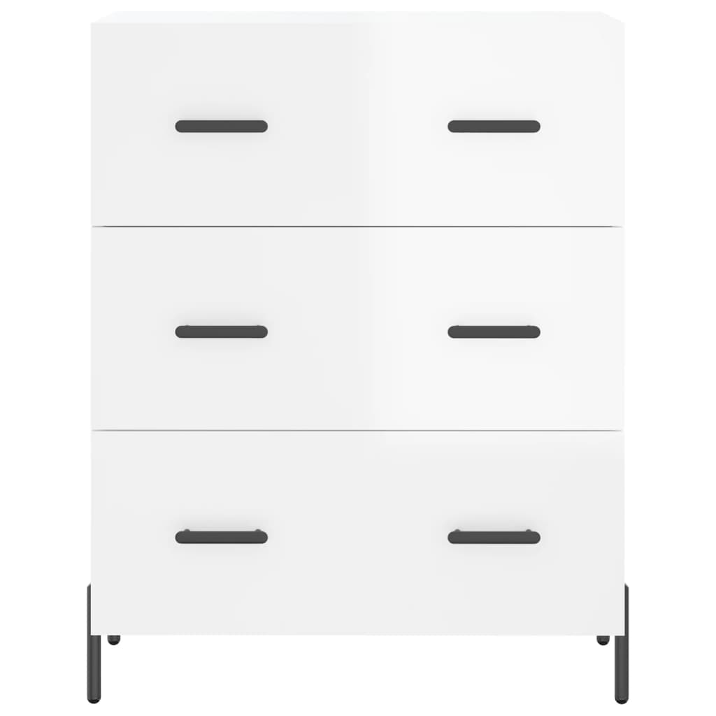 vidaXL Highboard High Gloss White 69.5x34x180 cm Engineered Wood