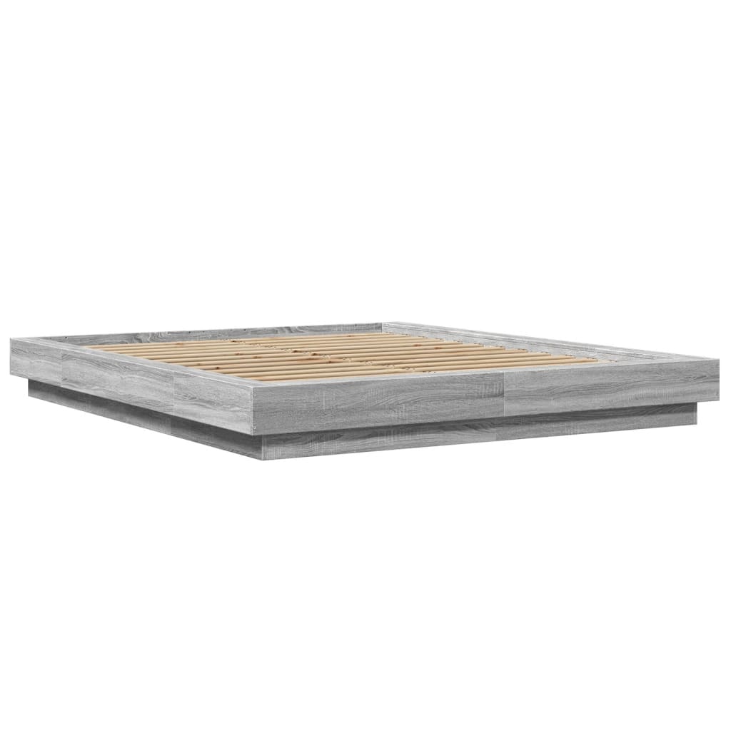 vidaXL Bed Frame without Mattress Grey Sonoma 160x200 cm