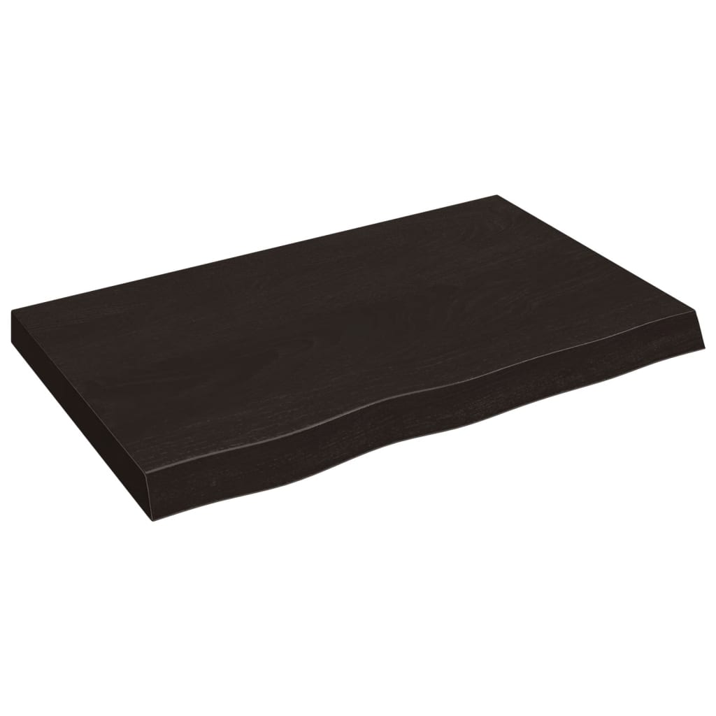 vidaXL Bathroom Countertop Dark Brown 80x60x2 cm Treated Solid Wood