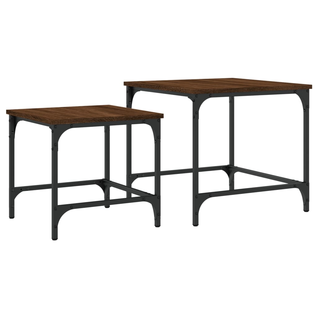 vidaXL Nesting Coffee Tables 2 pcs Brown Oak Engineered Wood