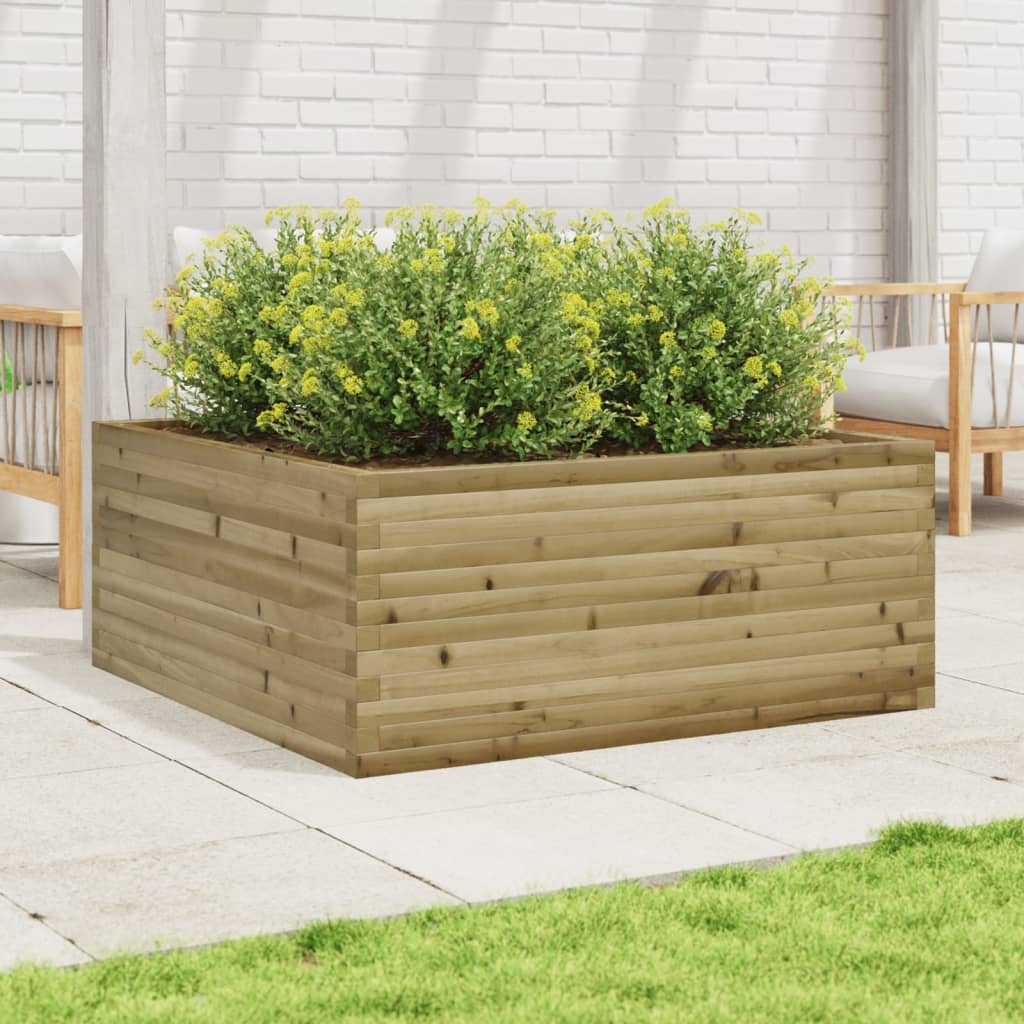 vidaXL Garden Planter 110x110x46 cm Impregnated Wood Pine