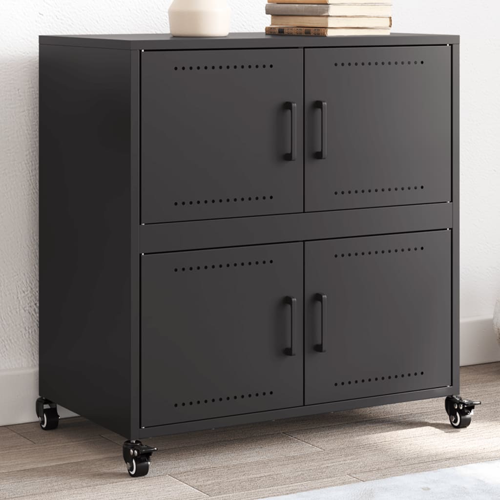 vidaXL Sideboard Black 68x39x72 cm Steel