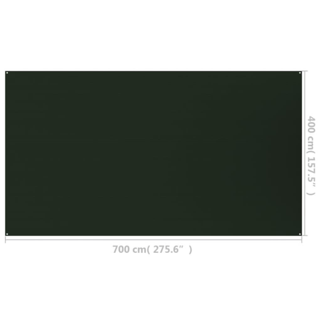 vidaXL Tent Carpet 400x700 cm Dark Green HDPE