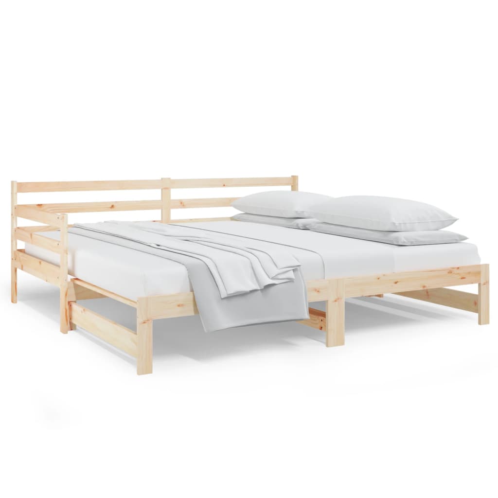 vidaXL Pull-out Day Bed 2x(90x190) cm Solid Wood Pine