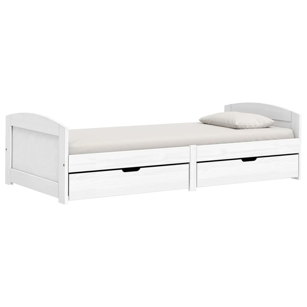 vidaXL Day Bed with 2 Drawers without Mattress "IRUN" White 90x200 cm