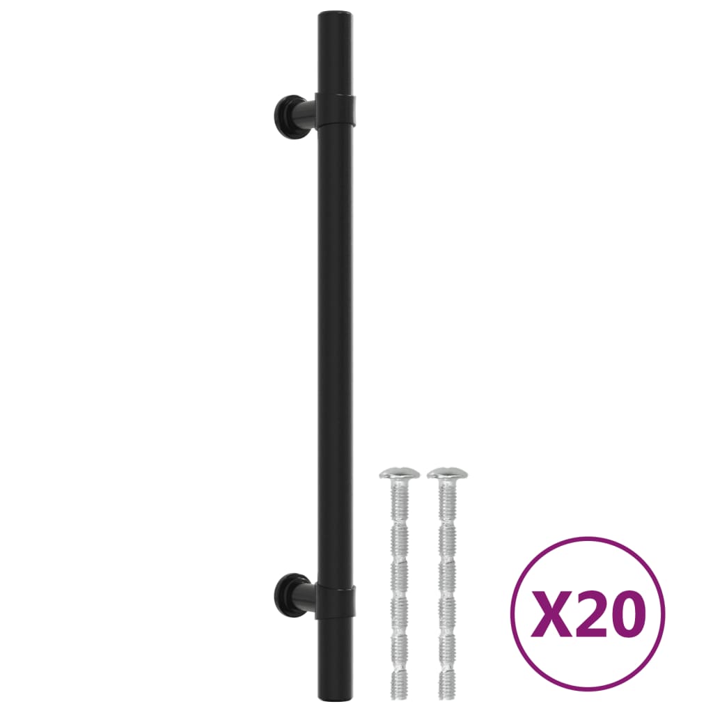 vidaXL Cabinet Handles 20 pcs Black 160 mm Stainless Steel