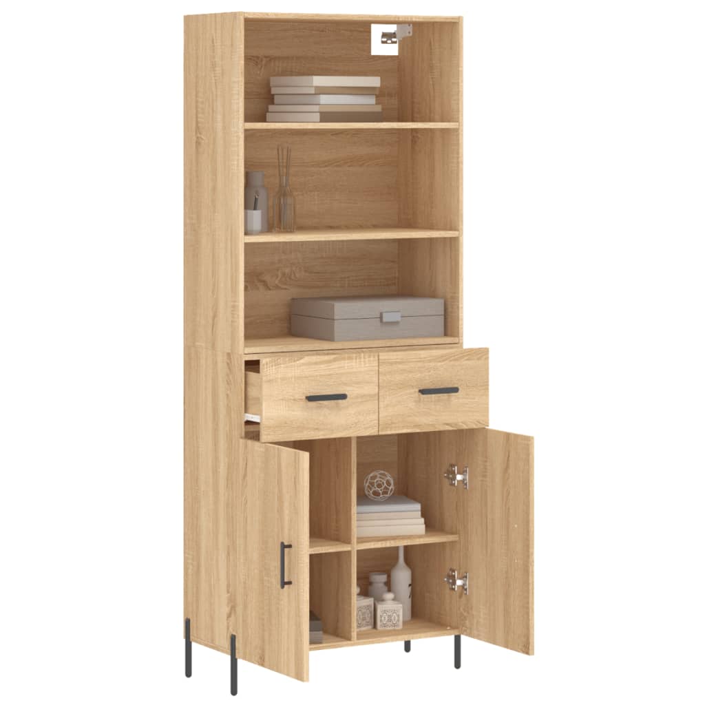 vidaXL Highboard Sonoma Oak 69.5x34x180 cm Engineered Wood