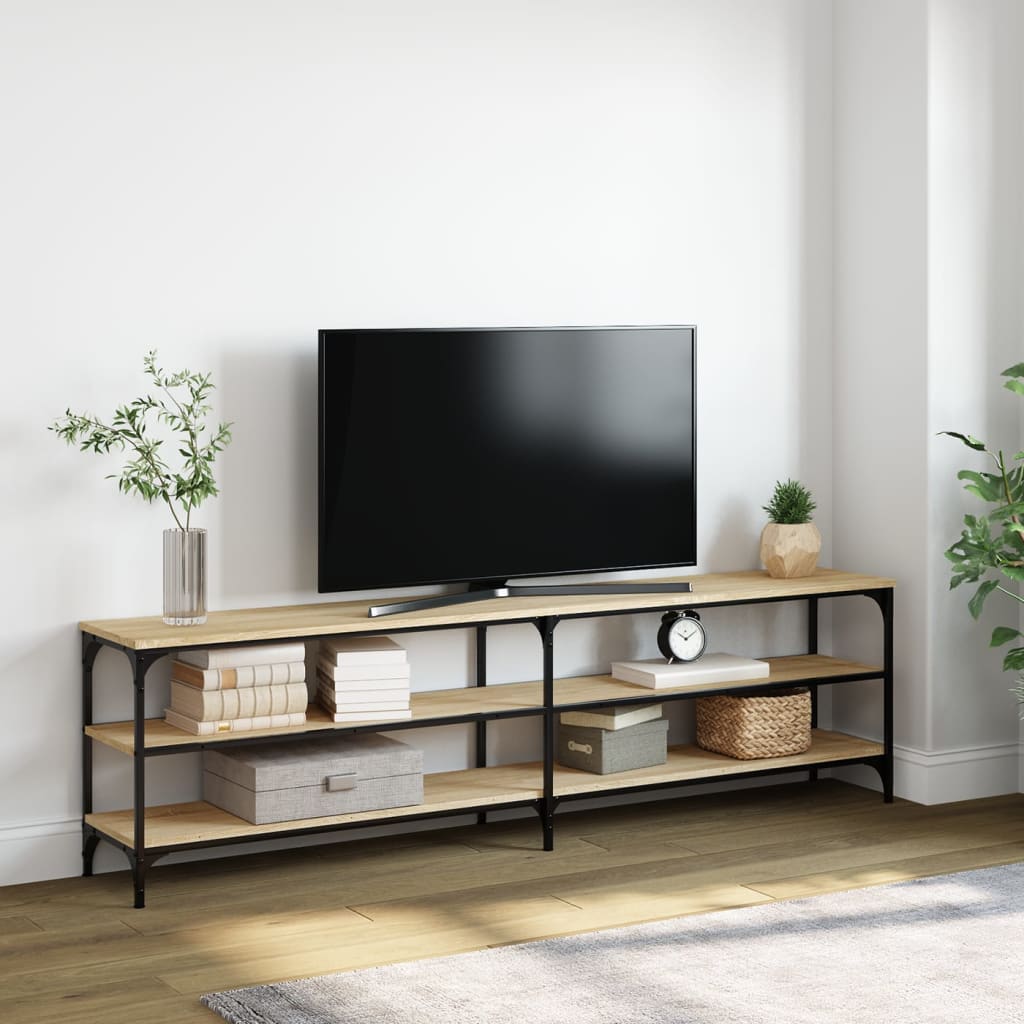 vidaXL TV Cabinet Sonoma Oak 180x30x50 cm Engineered Wood and Metal