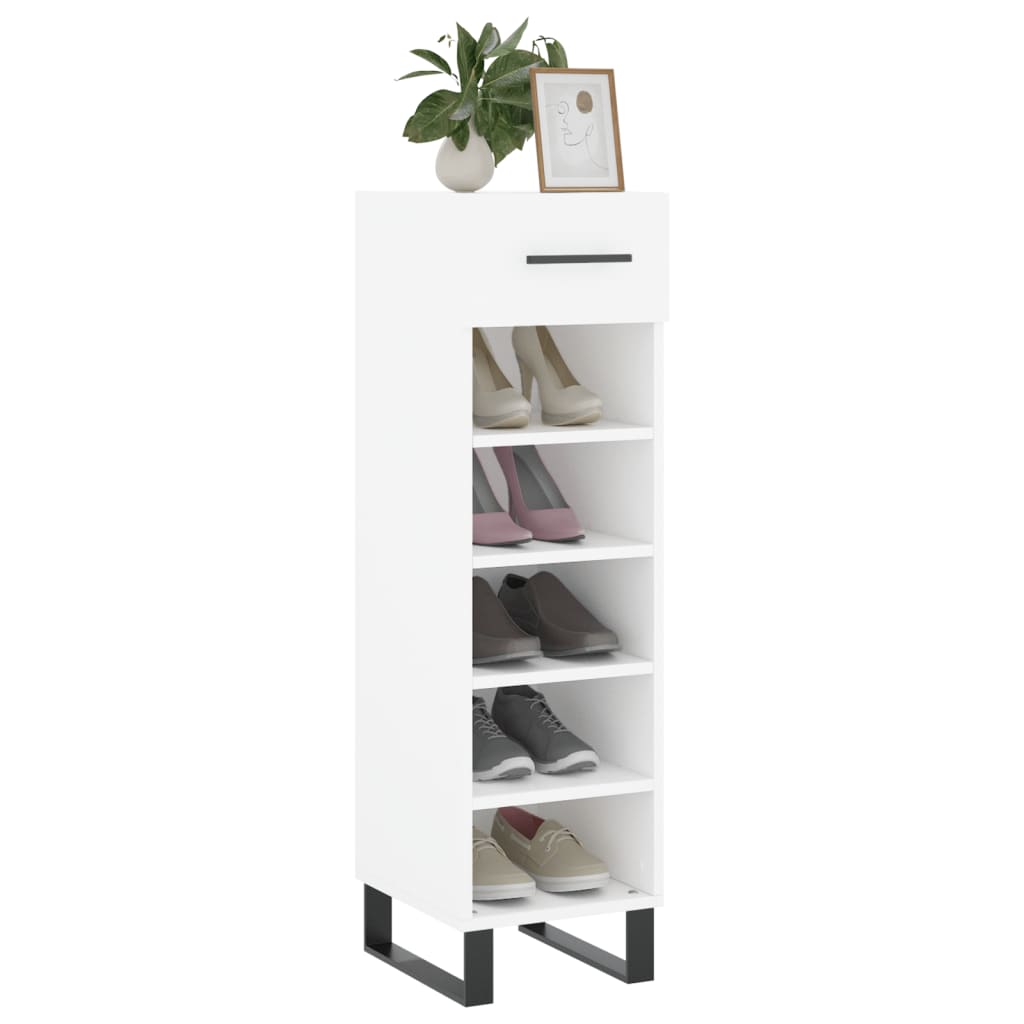 vidaXL Shoe Cabinet White 30x35x105 cm Engineered Wood