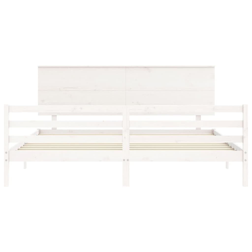 vidaXL Bed Frame without Mattress White 200x200 cm Solid Wood