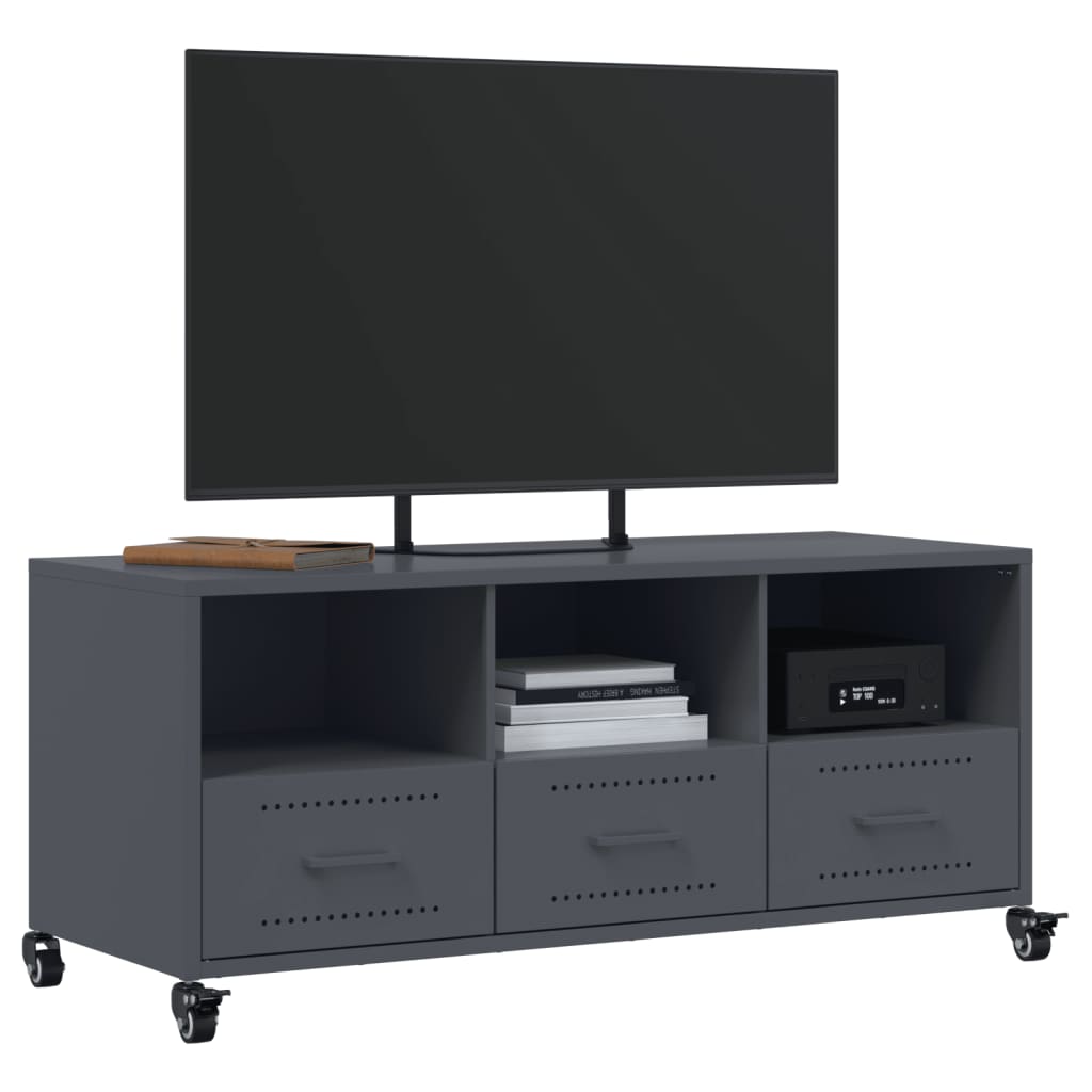 vidaXL TV Cabinet Anthracite 100.5x39x43.5 cm Steel