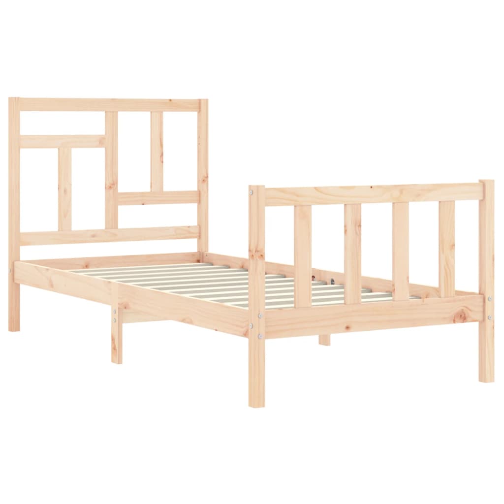 vidaXL Bed Frame without Mattress Small Single Solid Wood Pine