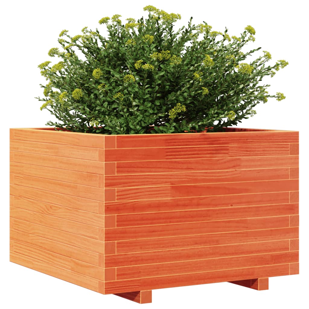 vidaXL Garden Planter Wax Brown 70x70x49.5 cm Solid Wood Pine