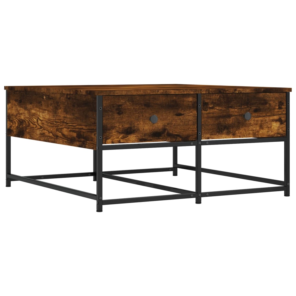 vidaXL Coffee Table Smoked Oak 80x80x40 cm Engineered Wood