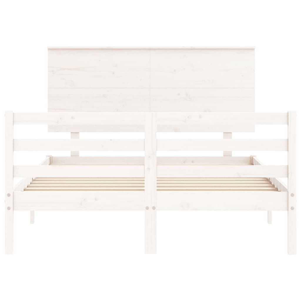 vidaXL Bed Frame without Mattress White 120x200 cm Solid Wood