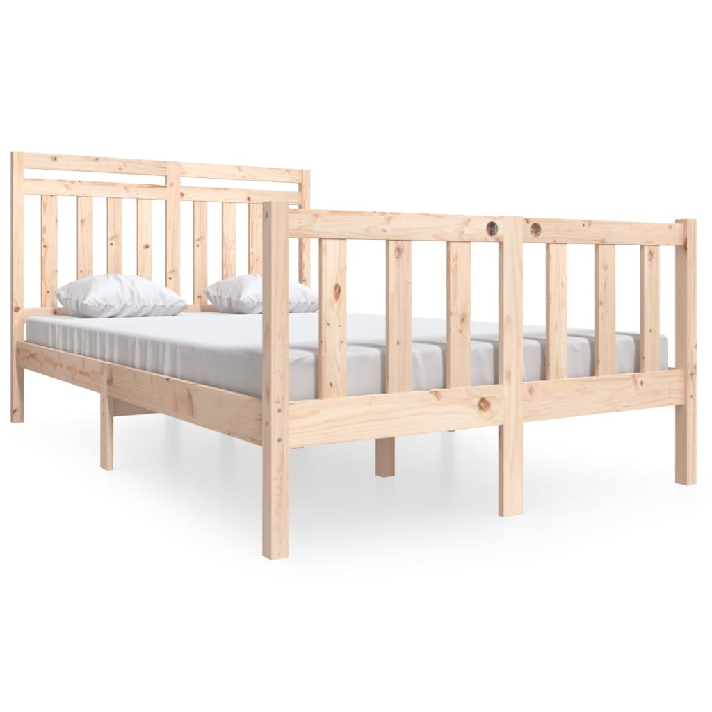 vidaXL Bed Frame without Mattress Solid Wood 140x200 cm (810082+814094)