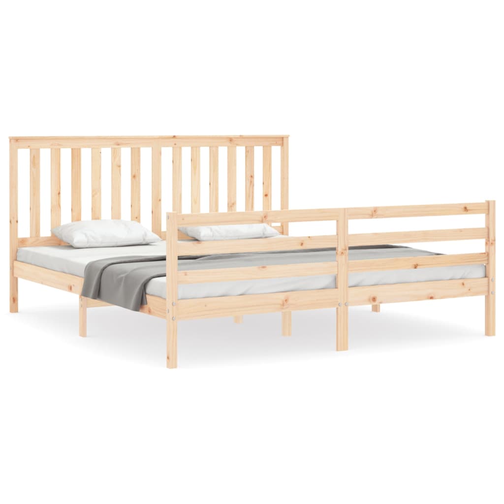 vidaXL Bed Frame without Mattress Super King Size Solid Wood