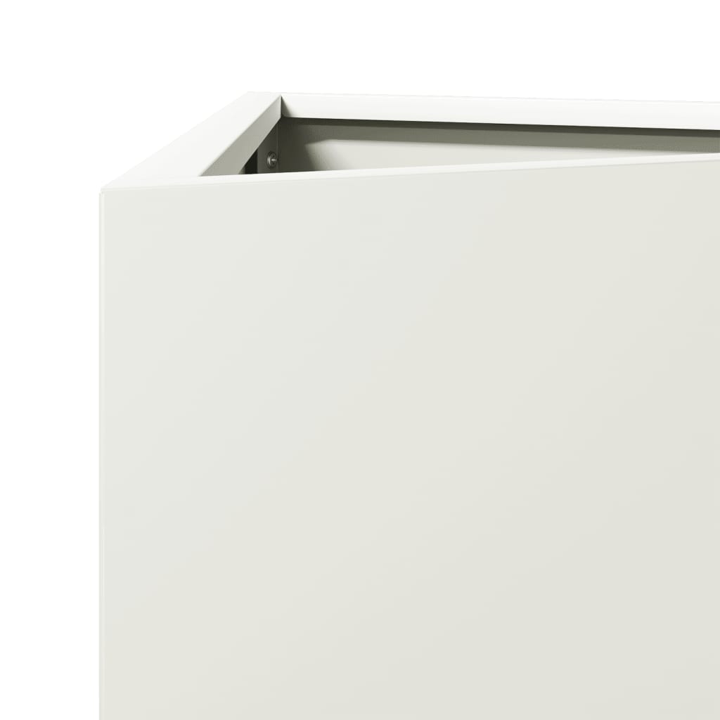 vidaXL Garden Planter White Triangular 30x26x75 cm Steel