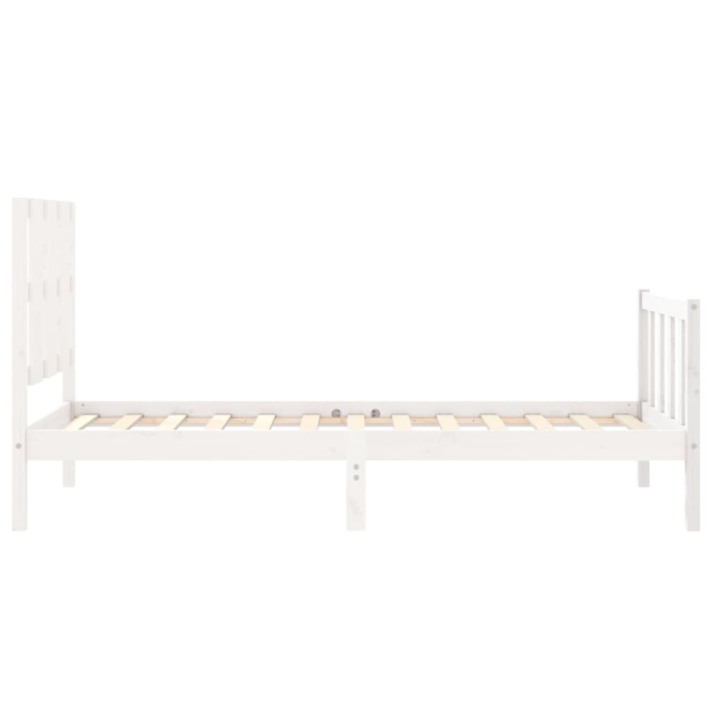 vidaXL Bed Frame without Mattress White 90x200 cm Solid Wood Pine