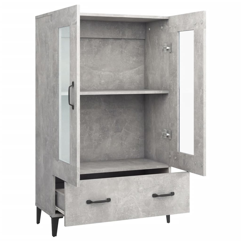 vidaXL Highboard Concrete Grey 70x31x115 cm Engineered Wood