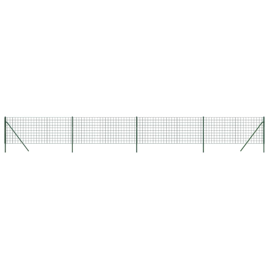 vidaXL Wire Mesh Fence Green 1.1x10 m Galvanised Steel