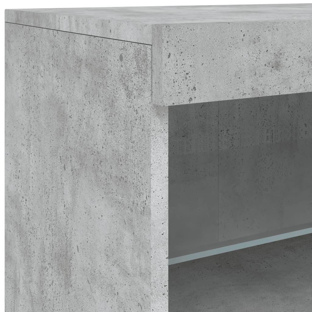 vidaXL Sideboard with LED Lights Concrete Grey 123x37x67 cm