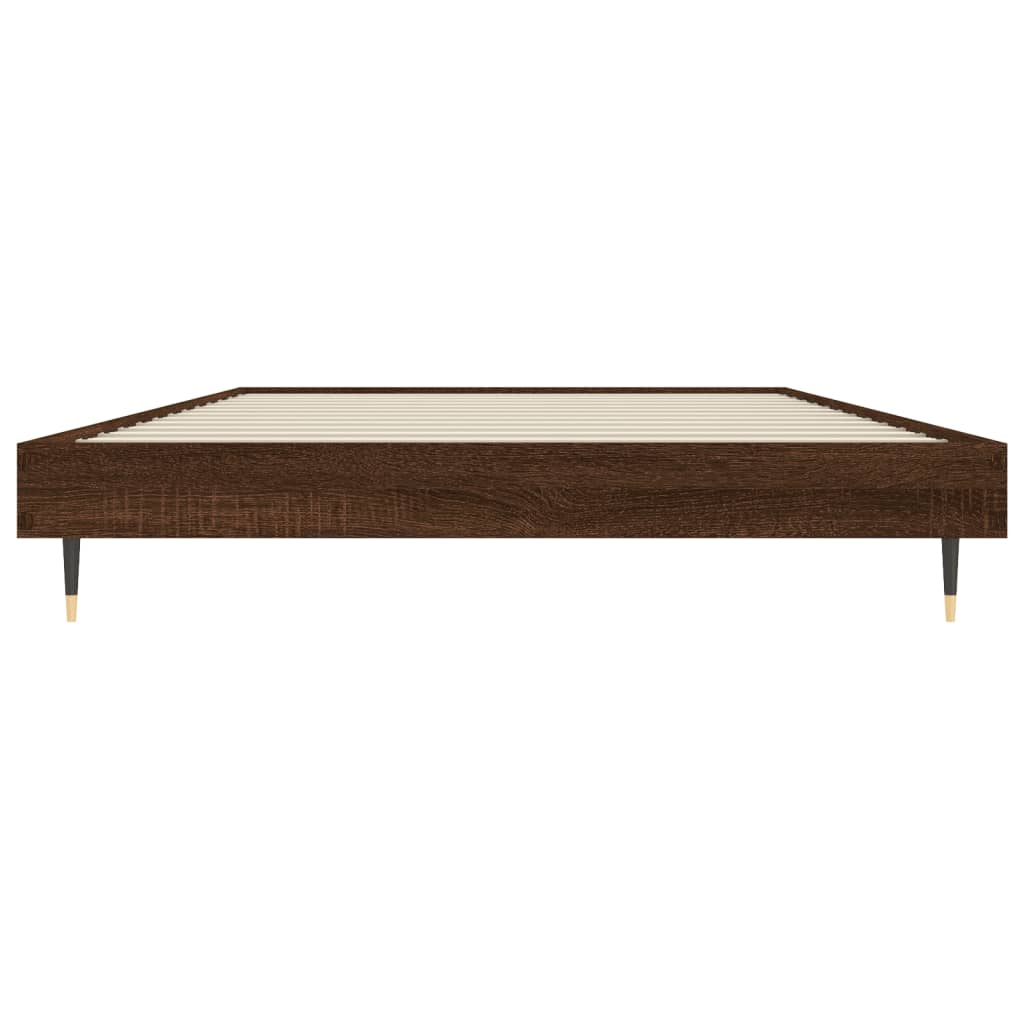 vidaXL Bed Frame without Mattress Brown Oak 100x200 cm Engineered Wood