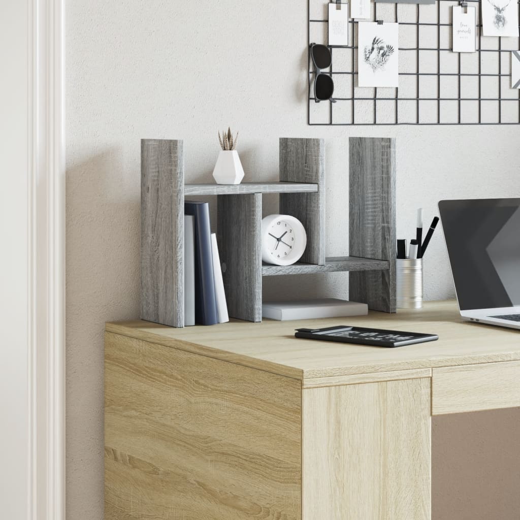 vidaXL Desk Organiser Grey Sonoma 34.5x15.5x35.5 cm Engineered wood