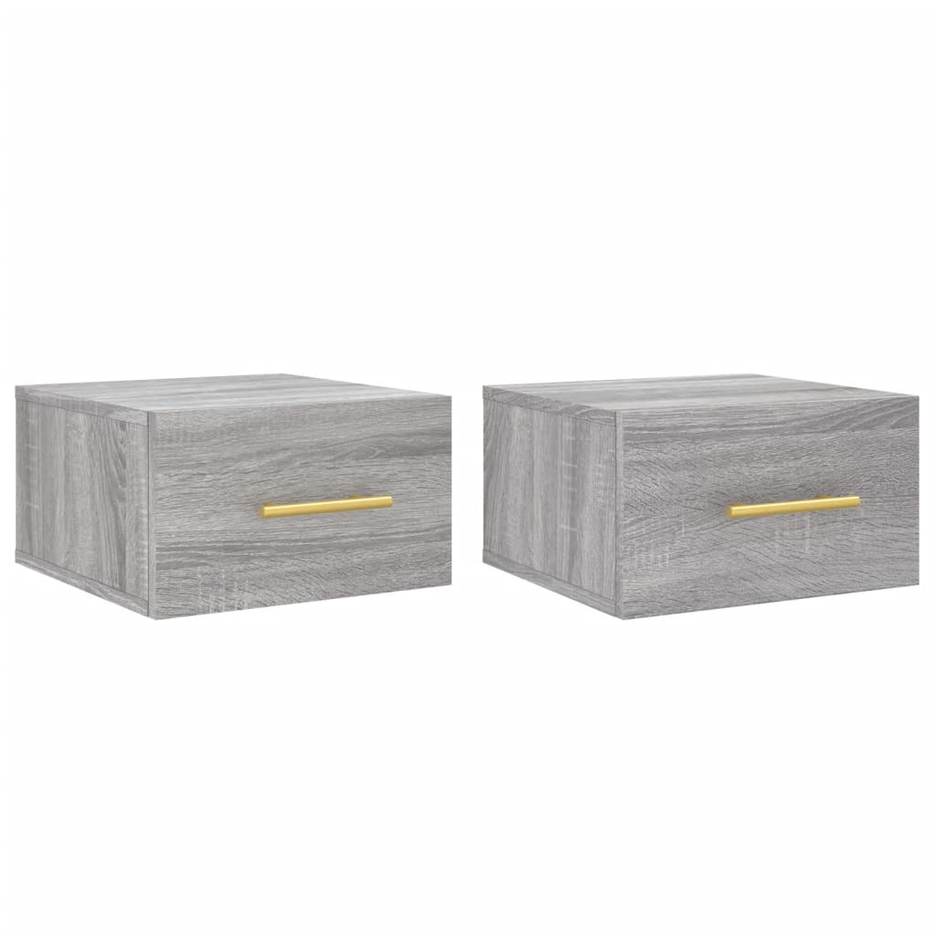 vidaXL Wall-mounted Bedside Cabinets 2 pcs Grey Sonoma 35x35x20 cm