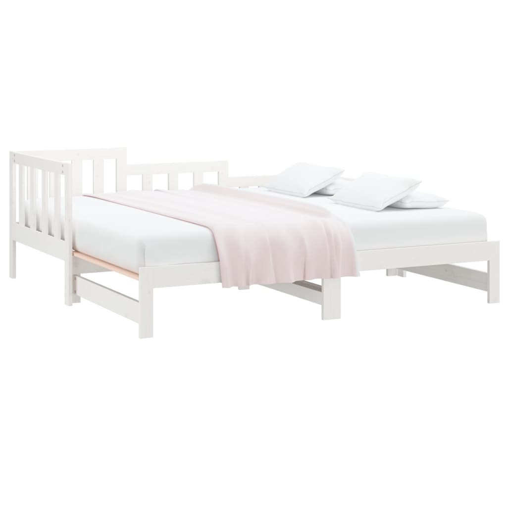 vidaXL Pull-out Day Bed without Mattress White 2x(80x200) cm