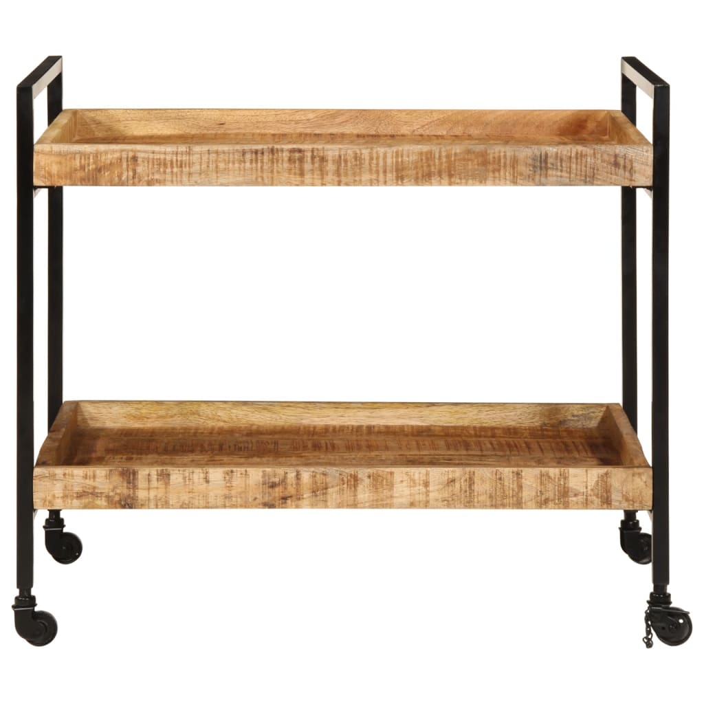 vidaXL Kitchen Trolley 80x55x70 cm Solid Rough Wood Mango