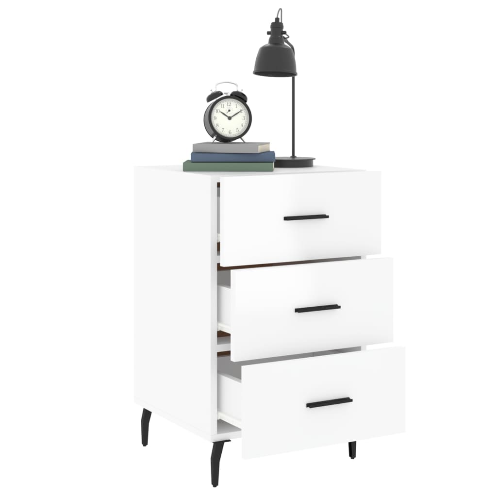 vidaXL Bedside Cabinet High Gloss White 40x40x66 cm Engineered Wood