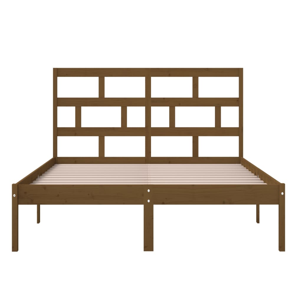 vidaXL Bed Frame without Mattress Honey Brown Solid Wood 120x200 cm (810015+814187)