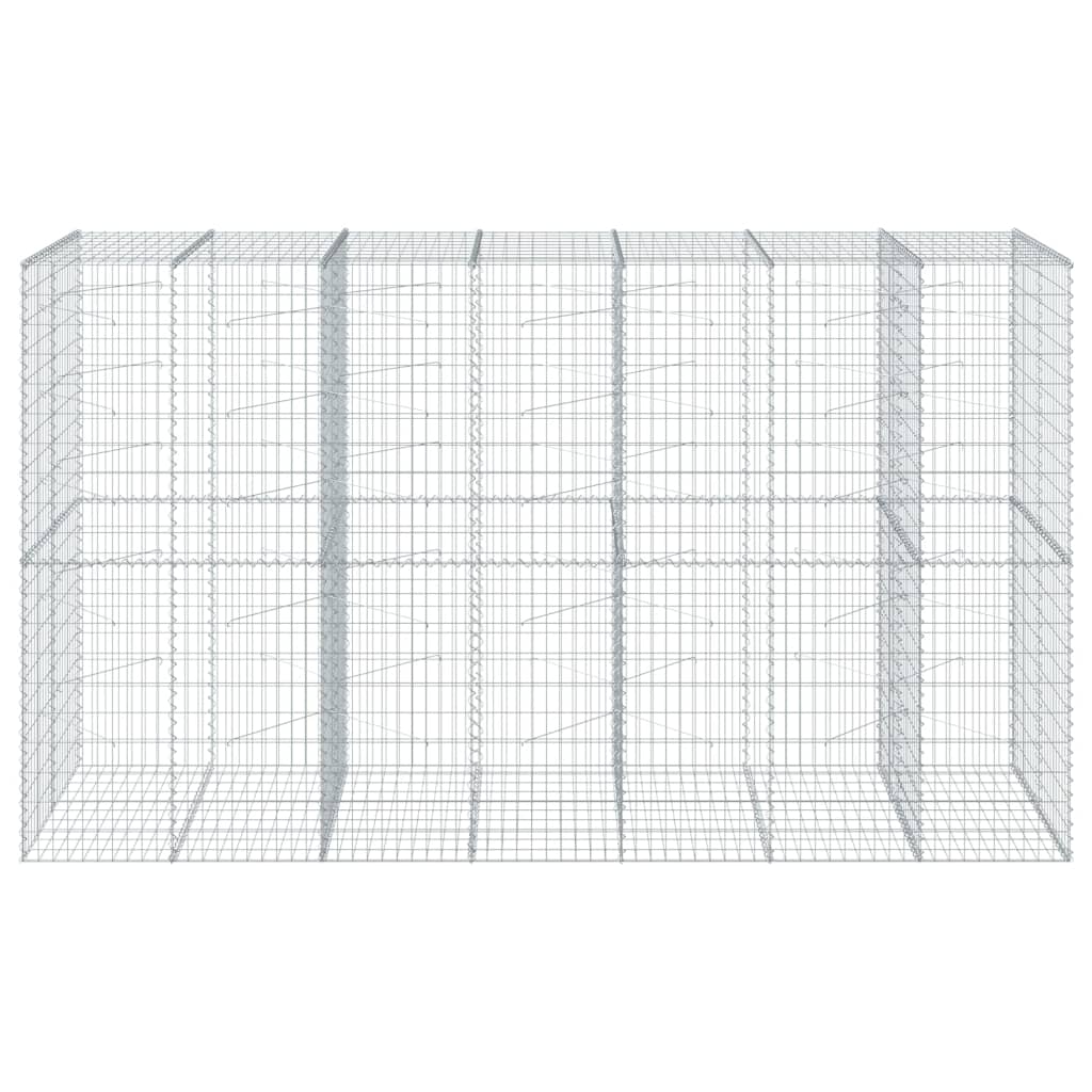 vidaXL Gabion Basket with Cover 350x100x200 cm Galvanised Iron