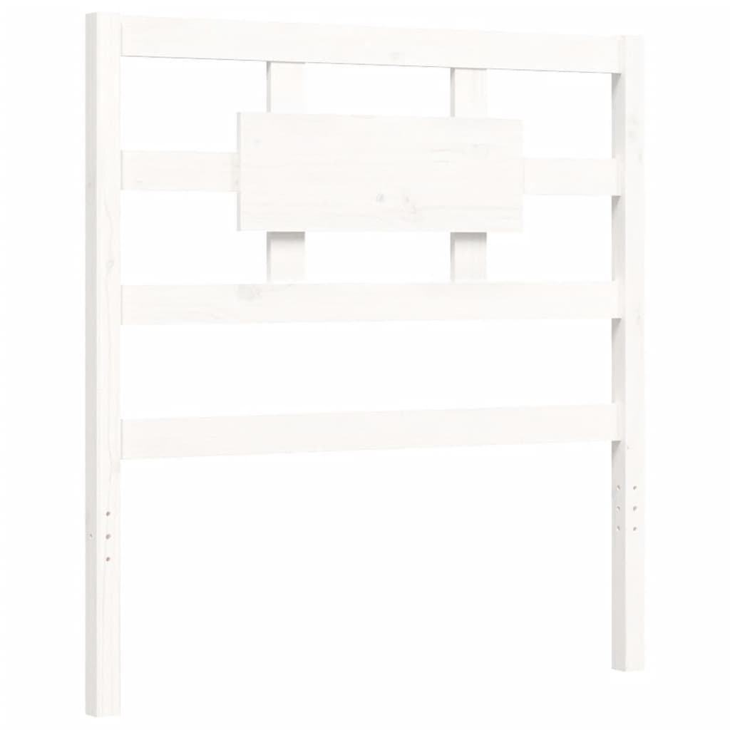 vidaXL Bed Frame without Mattress White Single Solid Wood