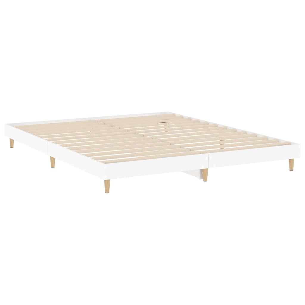 vidaXL Bed Frame without Mattress White 140x200 cm Engineered Wood