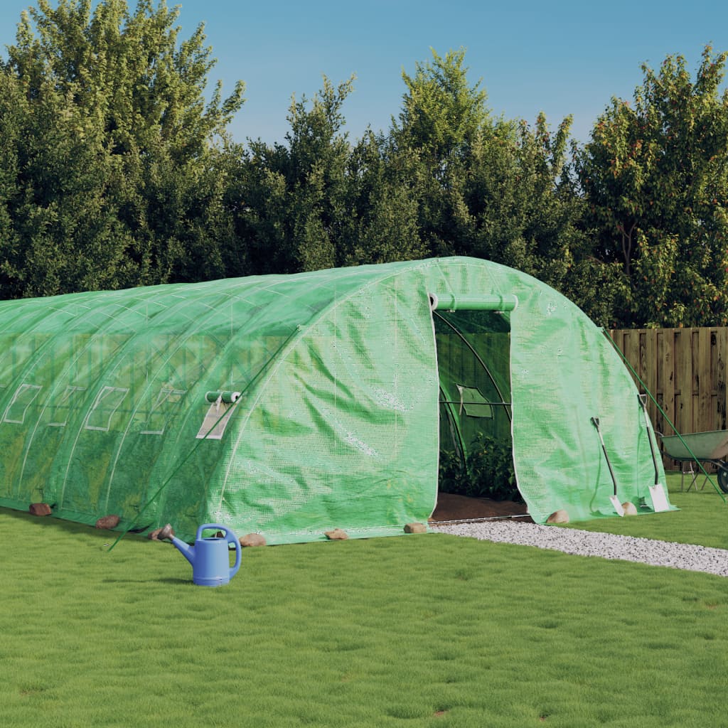 vidaXL Greenhouse with Steel Frame Green 70 m² 14x5x2.3 m