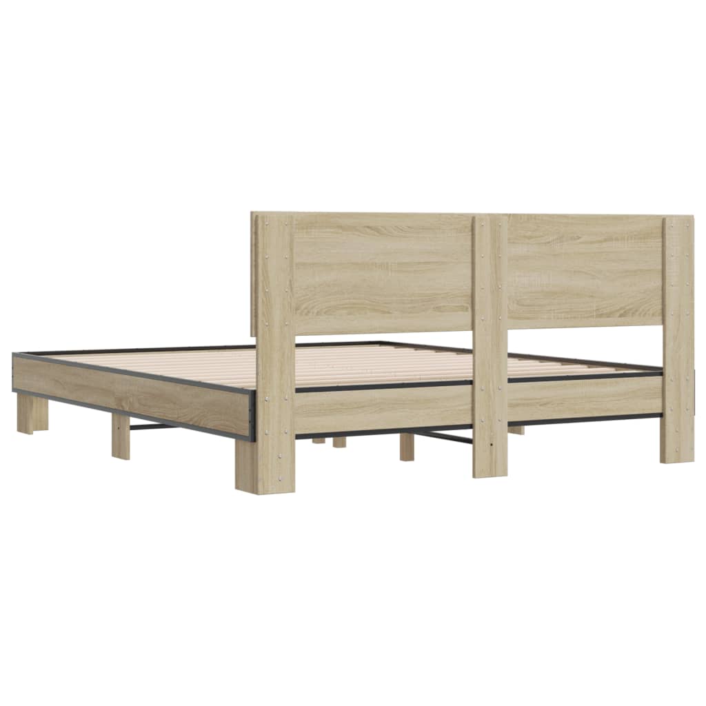 vidaXL Bed Frame without Mattress Sonoma Oak 150x200 cm King Size