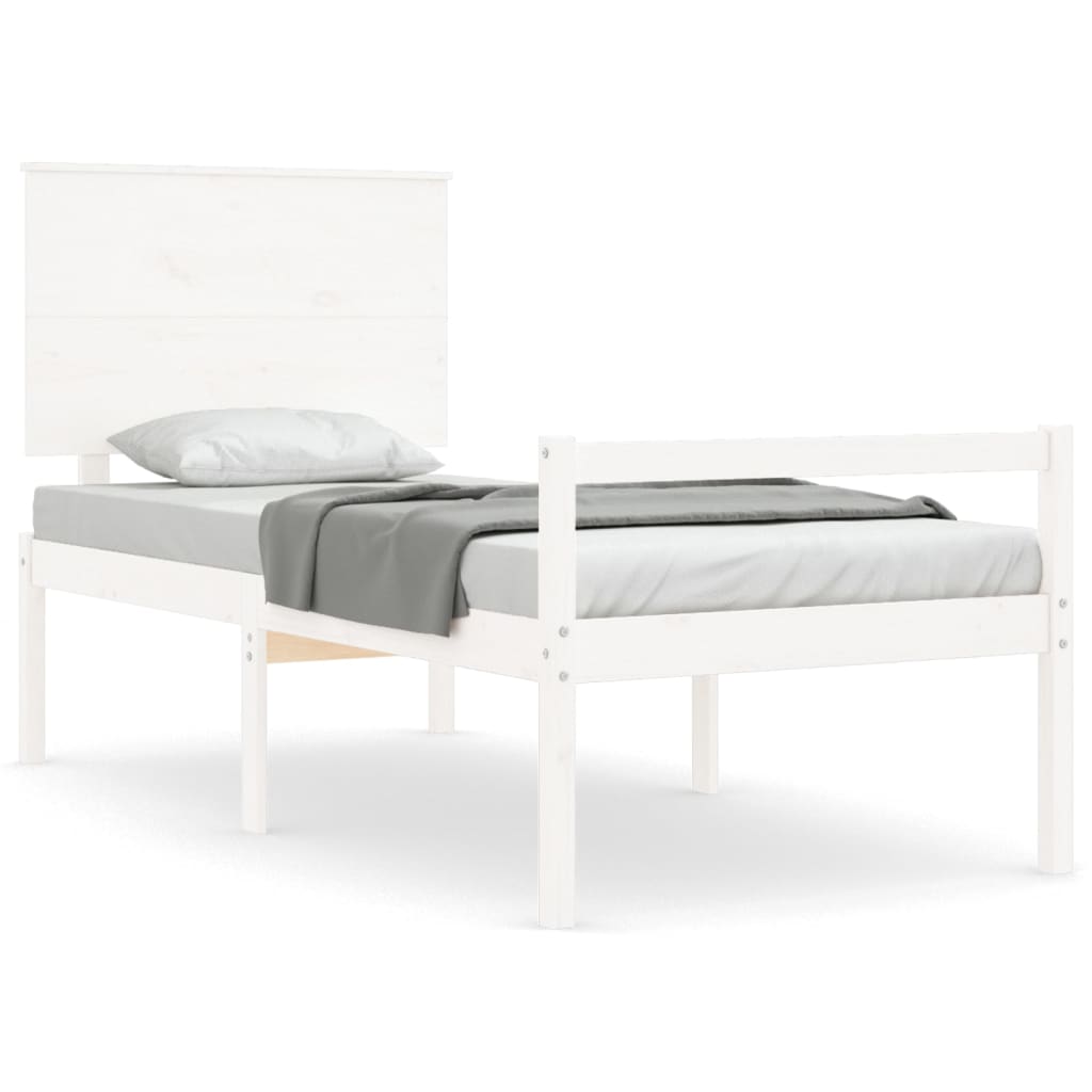 vidaXL Senior Bed without Mattress White Small Single Solid Wood