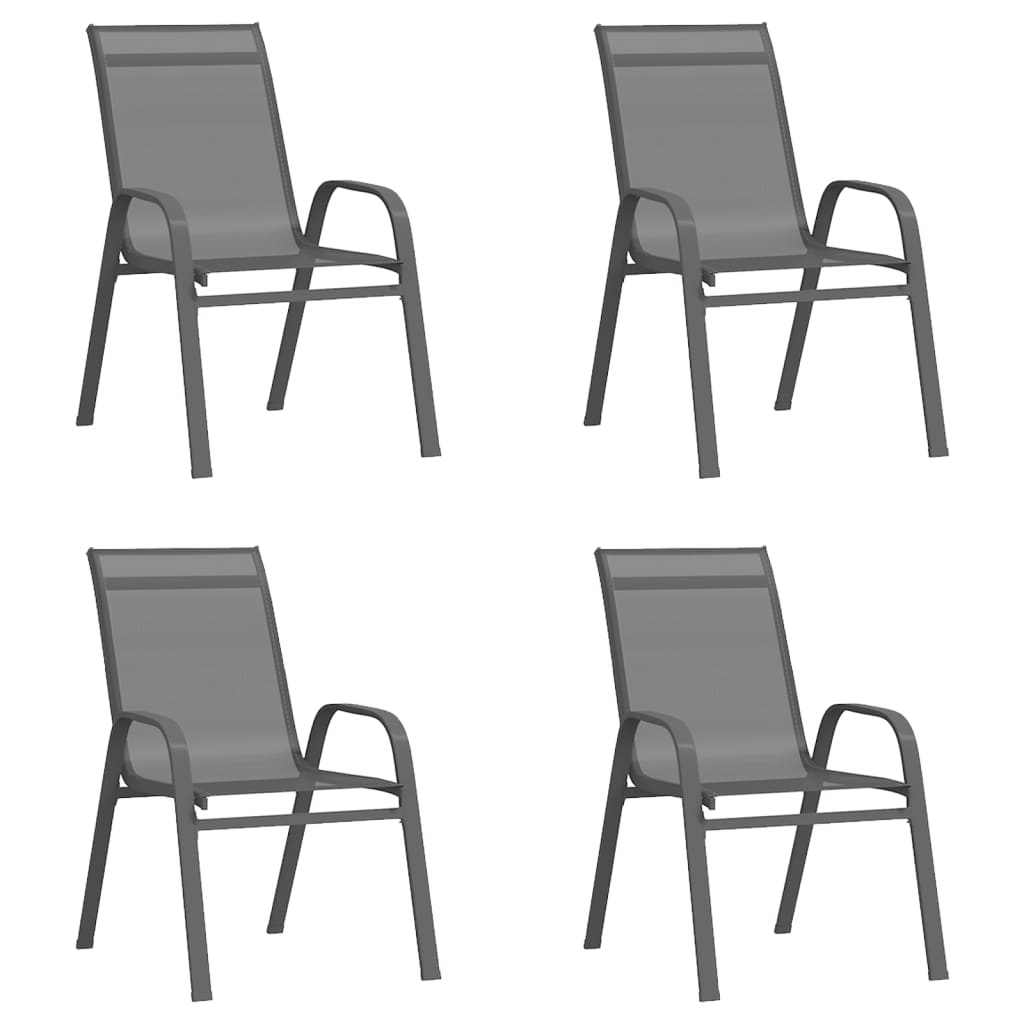 vidaXL 5 Piece Garden Dining Set Grey and Black