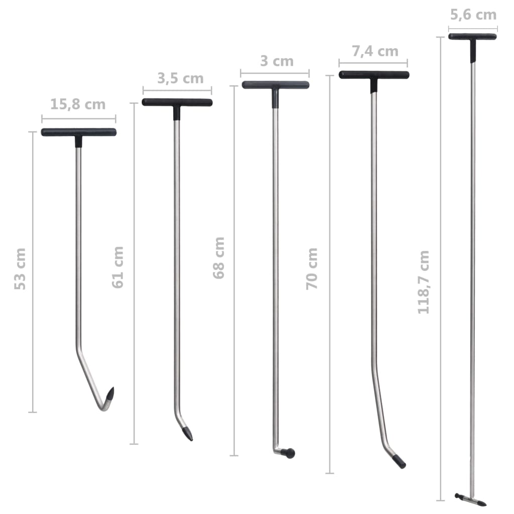 vidaXL 5 Piece Paintless Dent Repair Set Stainless Steel